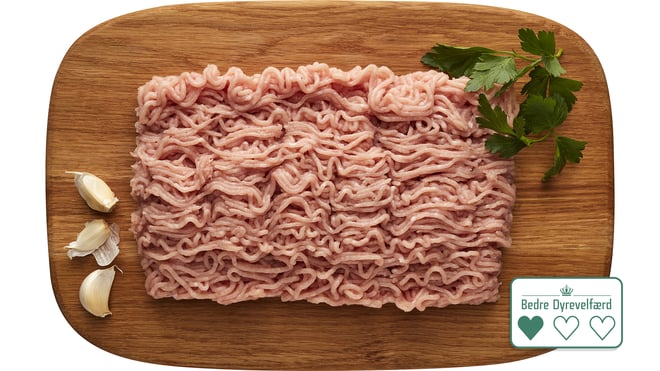 Hakket kylling 7-10% fedt, 1000 g. 1-hjertet. Frost