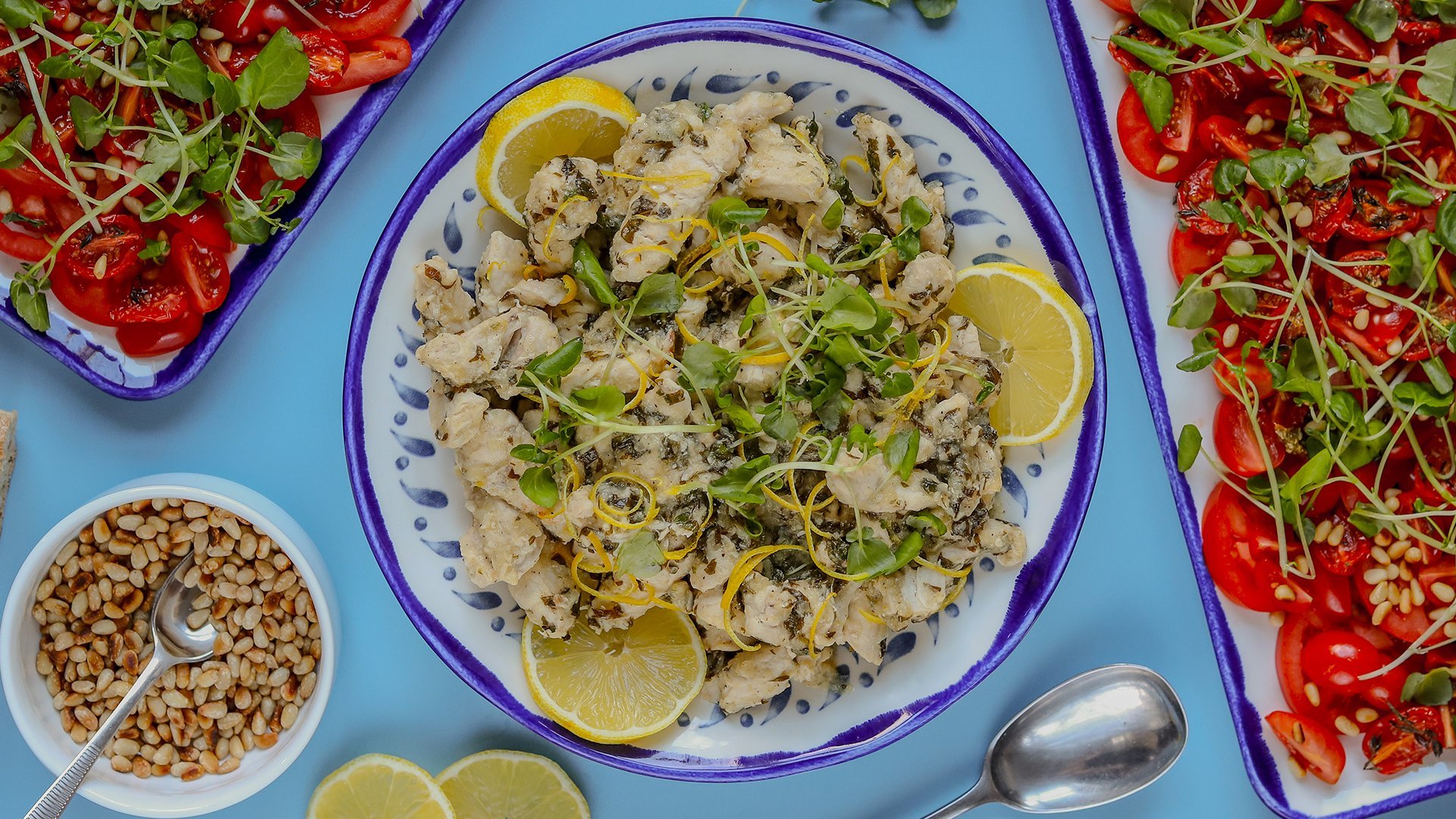 Spansk citronkylling med tomatsalat