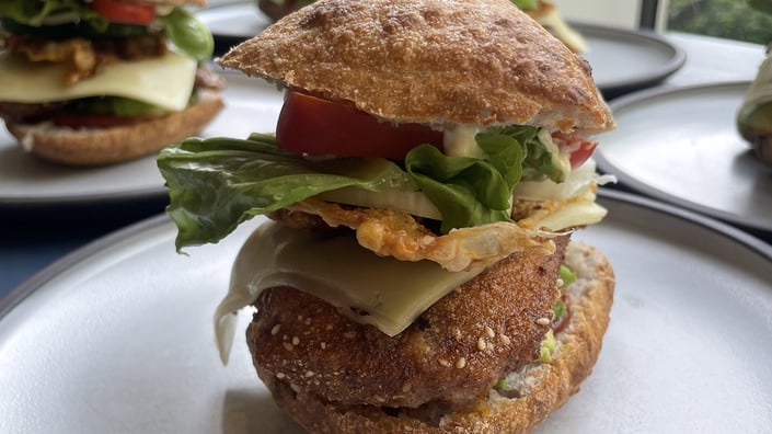 Fried chicken burger