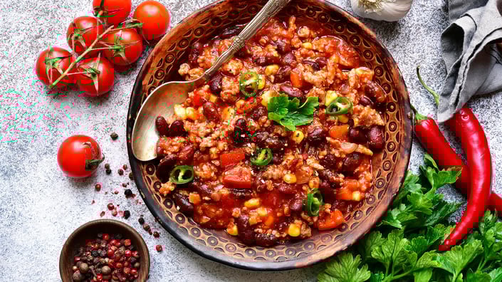 Chili con carne med hakket kylling