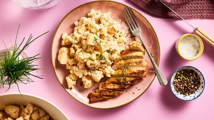 BBQ Brystfilet med kartoffel-blomkålssalat