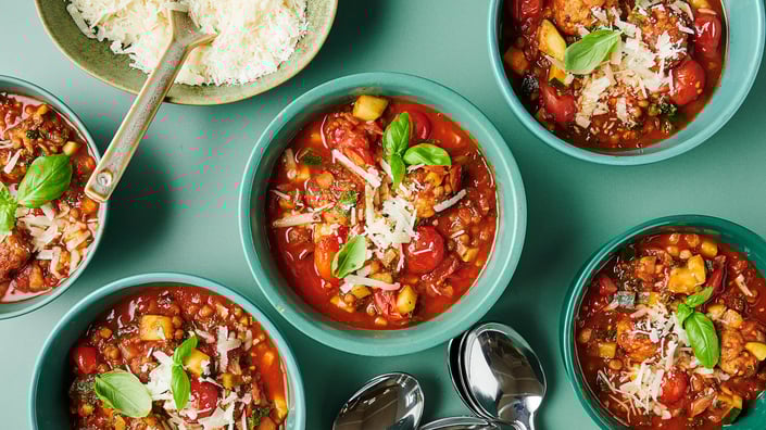 Linsegryde med italienske kyllingeboller