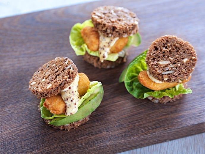 Nugget Sliders med sennepsmayo