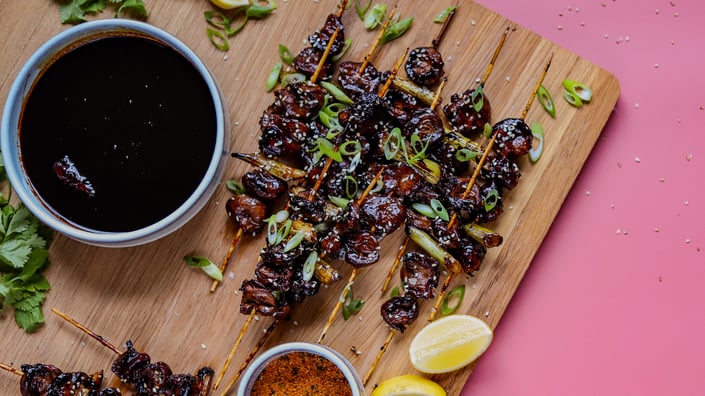 Yakitori med kyllingehjerter