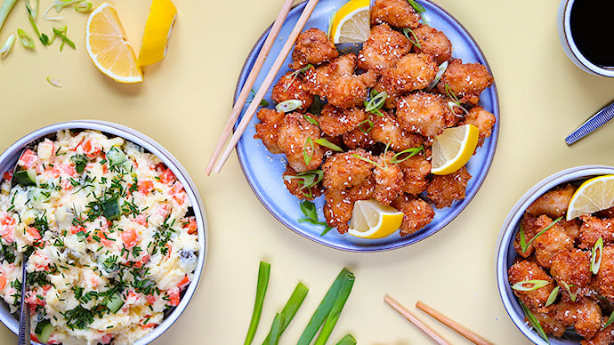 Karaage med japansk kartoffelsalat