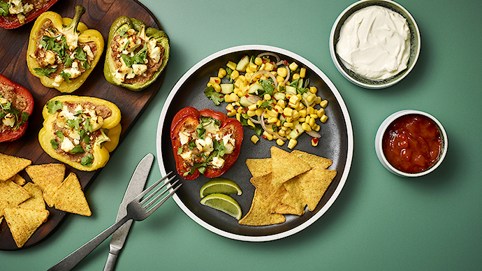 Fajitas i fyldte peberfrugter