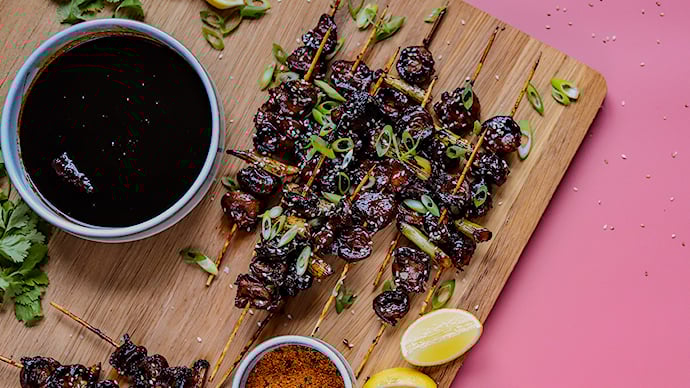 Yakitori med kyllingehjerter